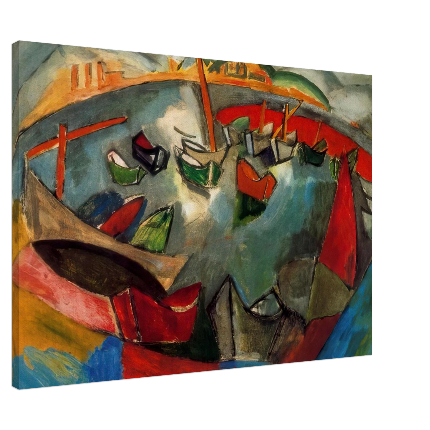 Raoul Dufy - BOATS IN MARSEILLE 1908 Canvas - 20x30 cm / 8x12 inches-canvas