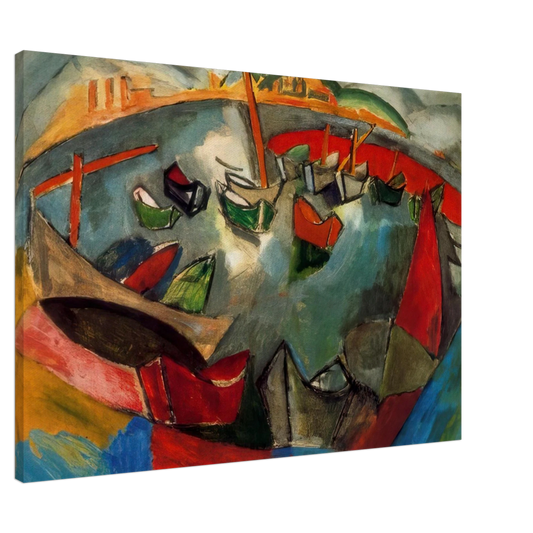 Raoul Dufy - BOATS IN MARSEILLE 1908 Canvas - 20x30 cm / 8x12 inches-canvas