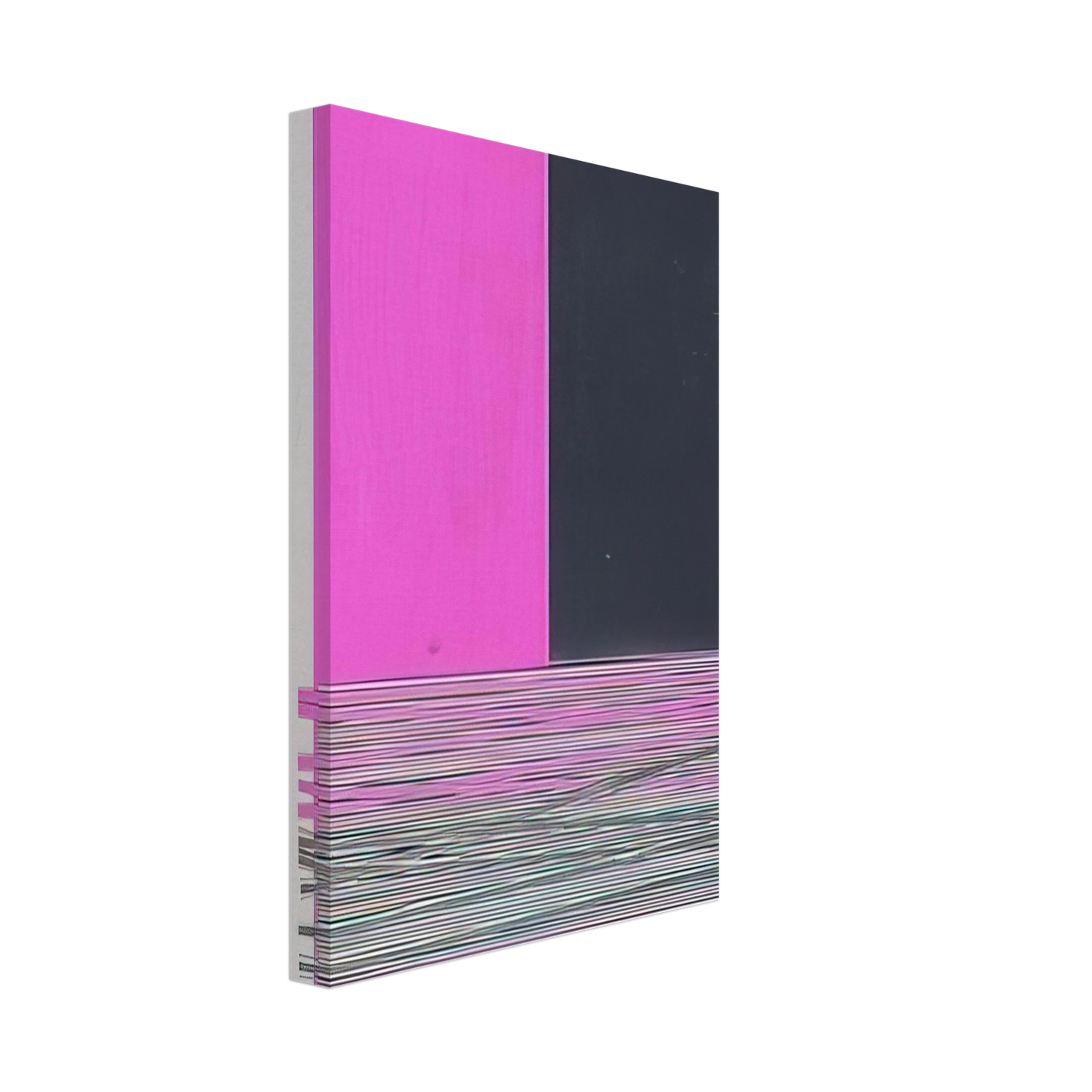 Jesus Rafael Soto - ABSTRACT COMPOSITION WITH SILVER AND MAGENTA 1970 Canvas - 40x60 cm / 16x24 inches-canvas