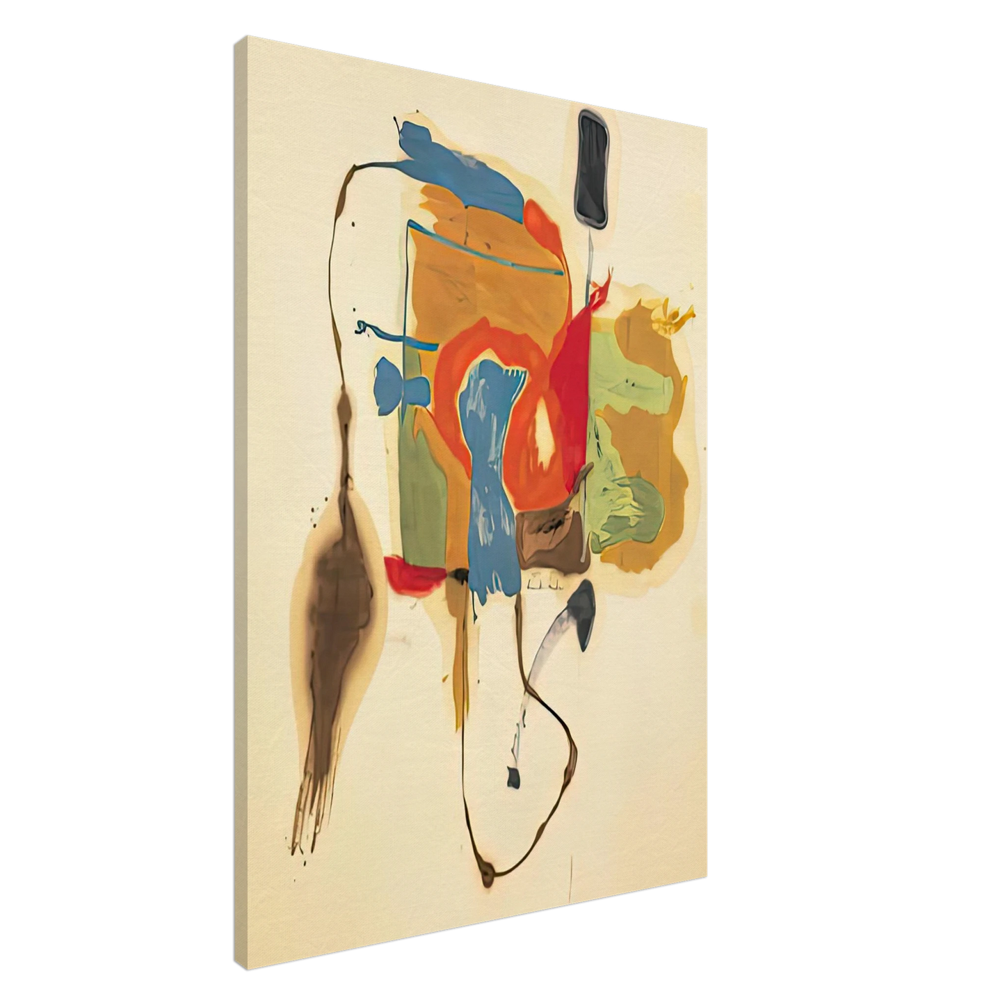 Helen Frankenthaler - Blue Form in a Scene, 1961- Canvas - 20x30 cm / 8x12 inches-canvas