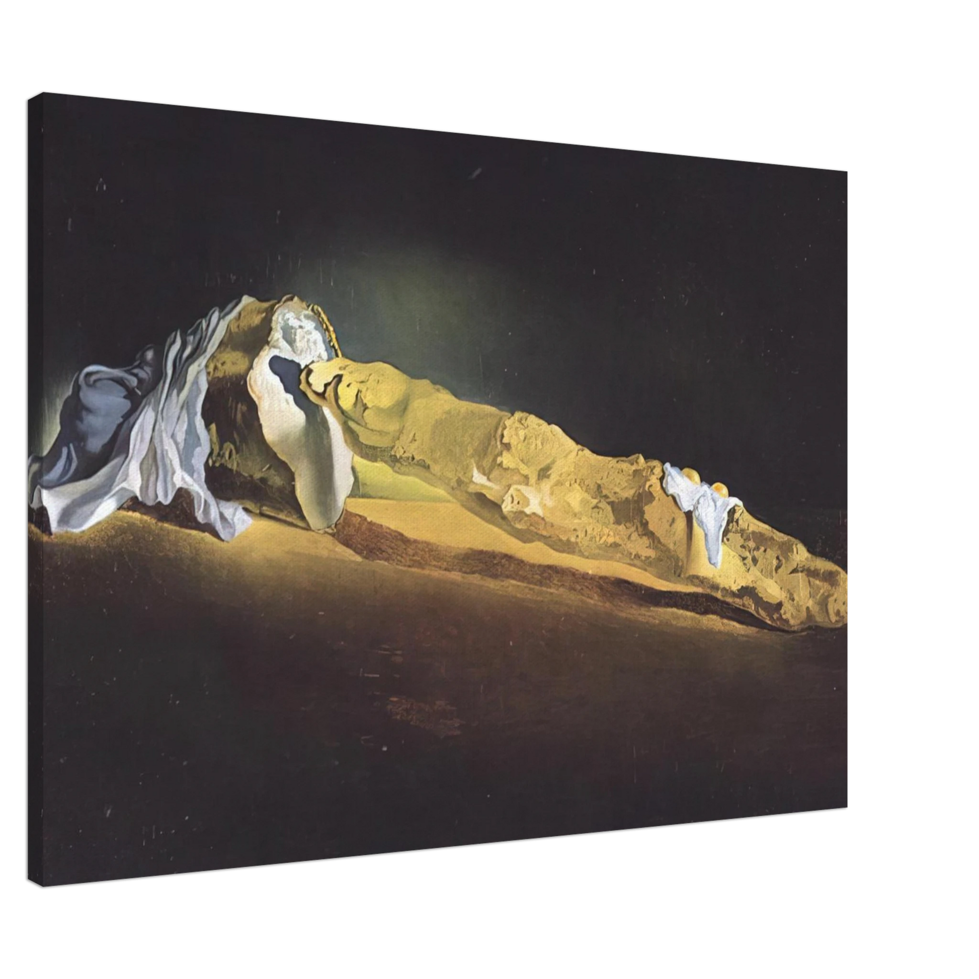 Salvador Dali - ORDINARY FRENCH LOAF WITH TWO FRIED EGGS Canvas - Default Title-canvas