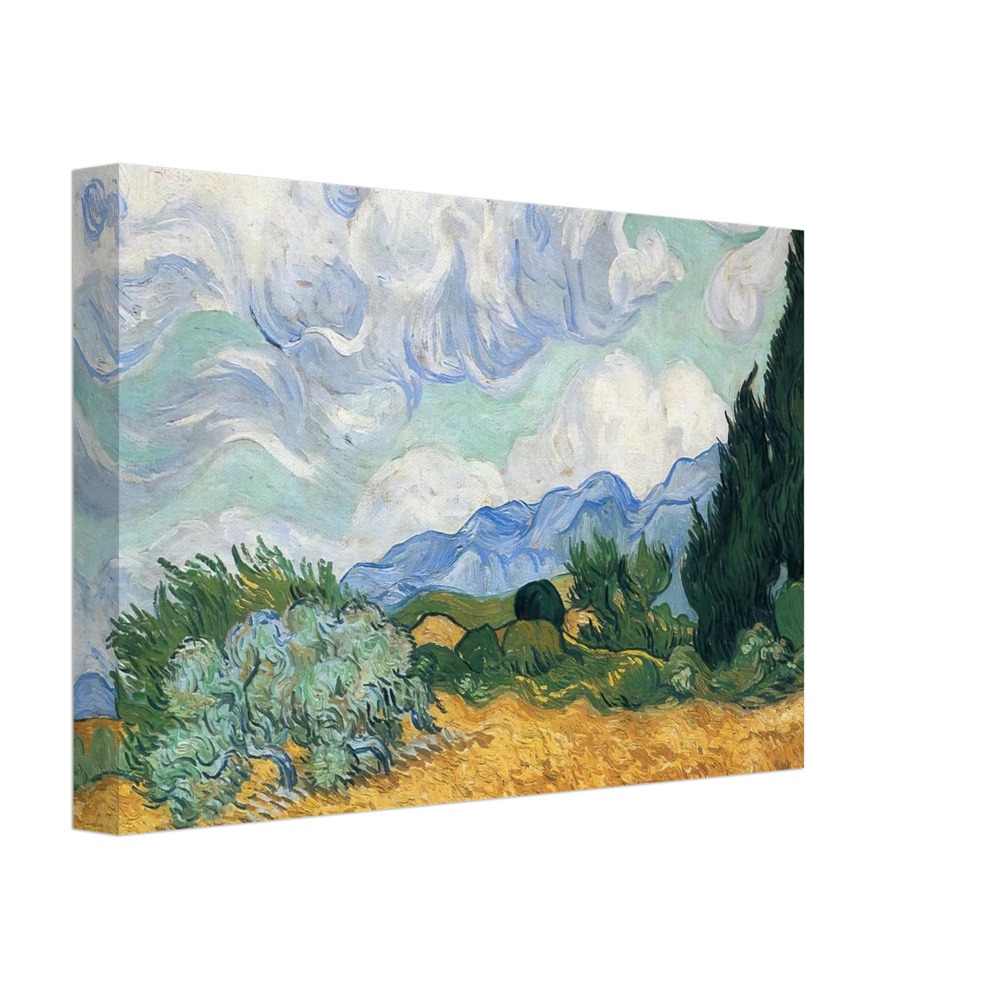 Vincent van Gogh - Wheatfield with cypress tree Canvas - 70x100 cm / 28x40 inches-canvas