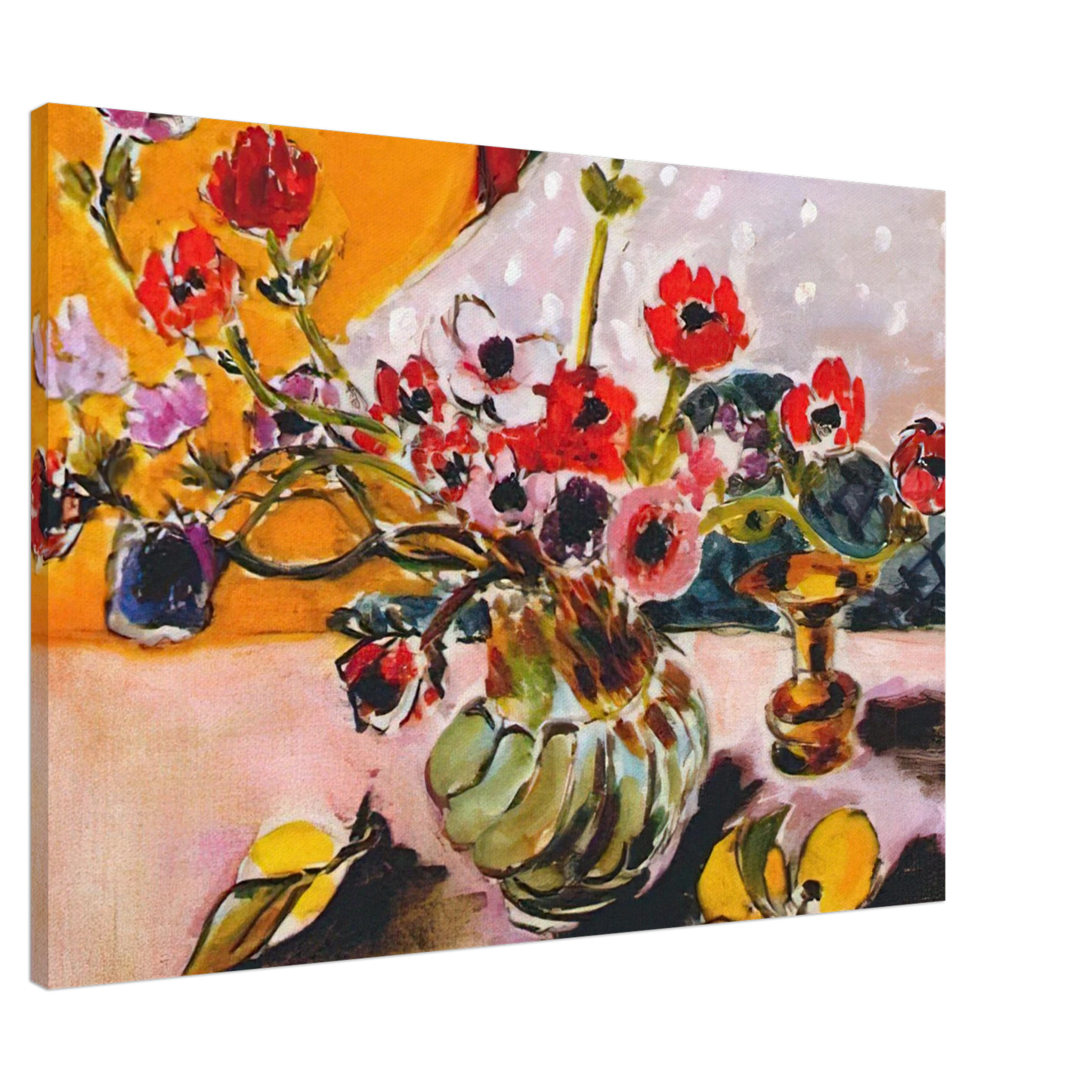 Henri Matisse - ANEMONES AND CHINESE VASE 1943 Canvas - 20x30 cm / 8x12 inches-canvas