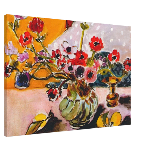 Henri Matisse - ANEMONES AND CHINESE VASE 1943 Canvas - 20x30 cm / 8x12 inches-canvas