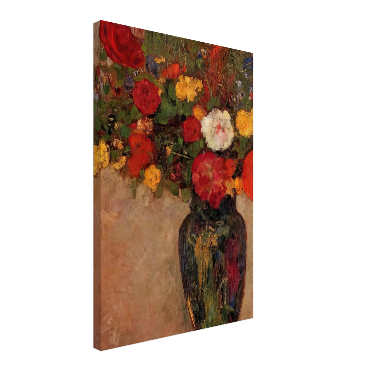 Odilon Redon - VASE OF FLOWERS 7 Canvas - 40x60 cm / 16x24 inches-canvas