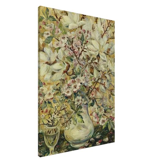 Natalia Goncharova - Flower vase - Post-Impressionism Canvas - 20x30 cm / 8x12 inches-canvas