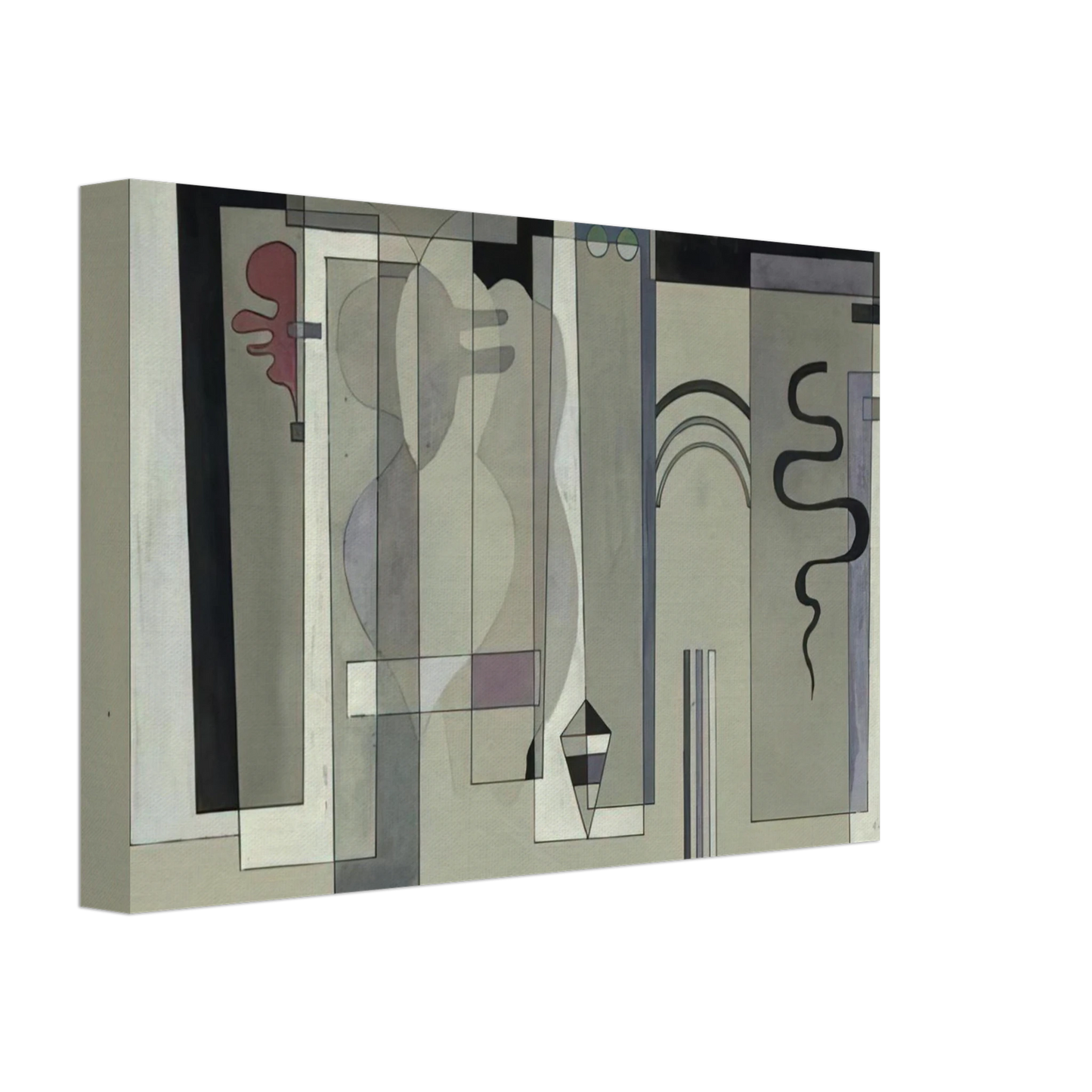 Wassily Kandinsky - SURFACES MEETING 1934 Canvas - 40x60 cm / 16x24 inches-canvas