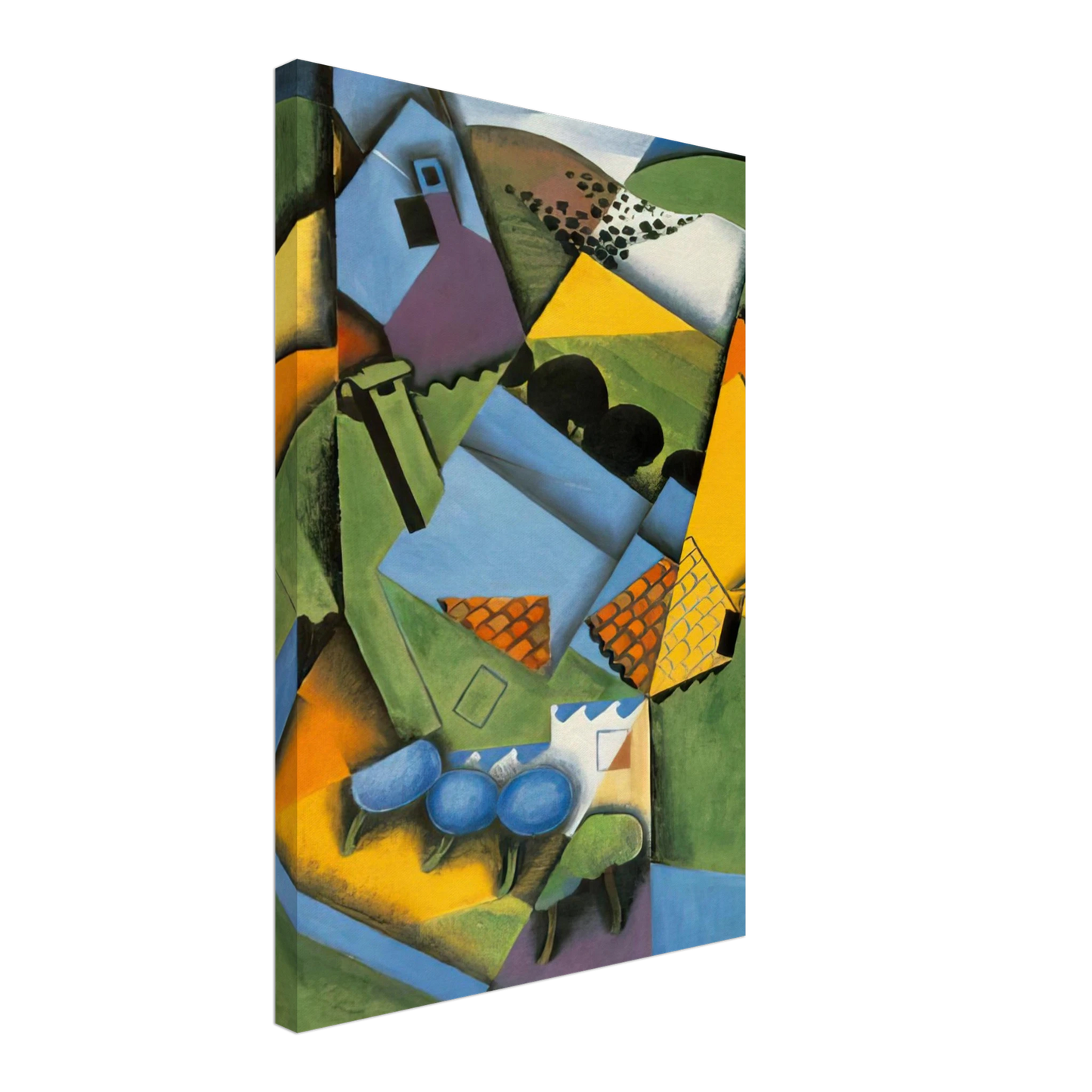 Juan Gris - LANDSCAPE WITH HOUSE AT CERET 1913 Canvas - 40x60 cm / 16x24 inches-canvas