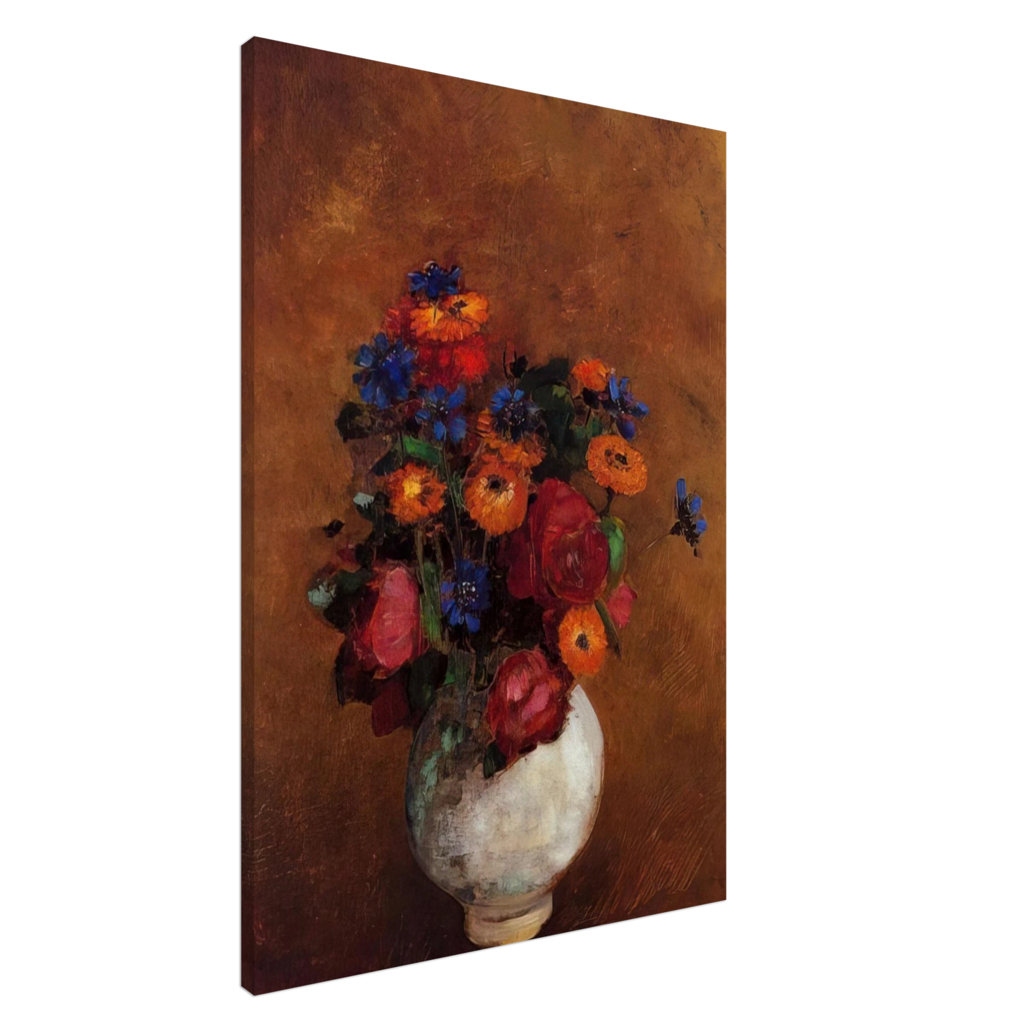 Odilon Redon - BOUQUET OF FLOWERS IN A WHITE VASE Canvas - 20x30 cm / 8x12 inches-canvas