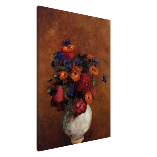 Odilon Redon - BOUQUET OF FLOWERS IN A WHITE VASE Canvas - 20x30 cm / 8x12 inches-canvas