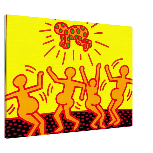 Keith Haring - UNTITLED 1983 1 Canvas - 20x30 cm / 8x12 inches-canvas