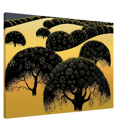 Eyvind Earle - Santa Ynez Oaks Canvas - 20x30 cm / 8x12 inches-canvas