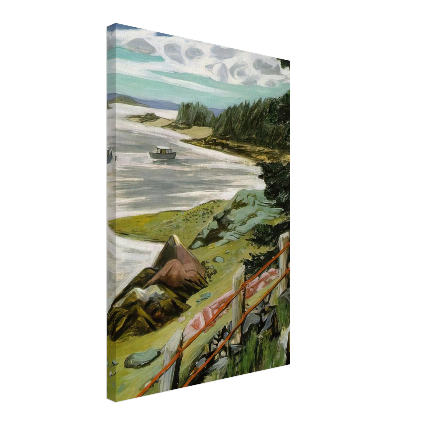 Fairfield Porter - RED CABLES 1940 Canvas - 40x60 cm / 16x24 inches-canvas