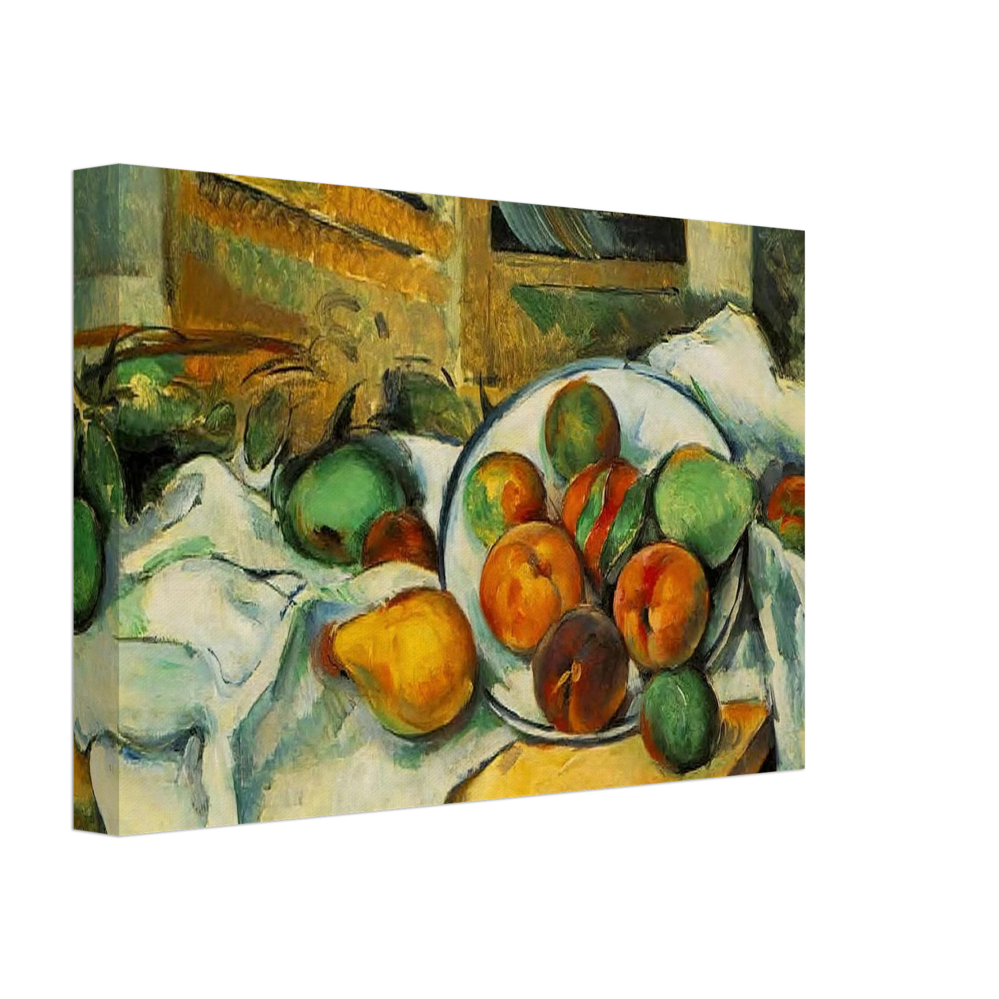 Paul Cezanne - Table, Napkin and Fruit Canvas - 70x100 cm / 28x40 inches-canvas