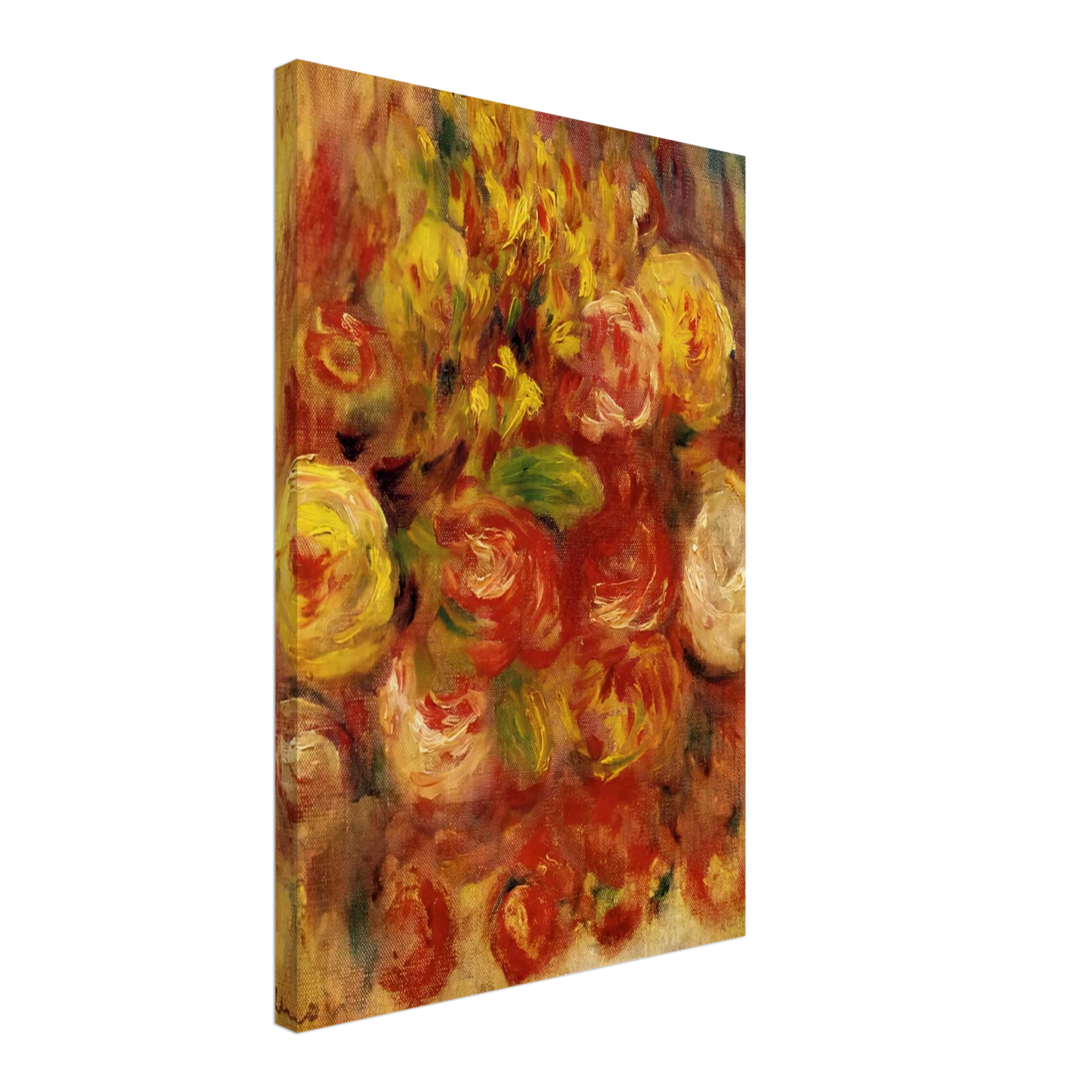 Pierre-Auguste Renoir - Flowers in a Vase with Blue Decoration Canvas - 70x100 cm / 28x40 inches-canvas