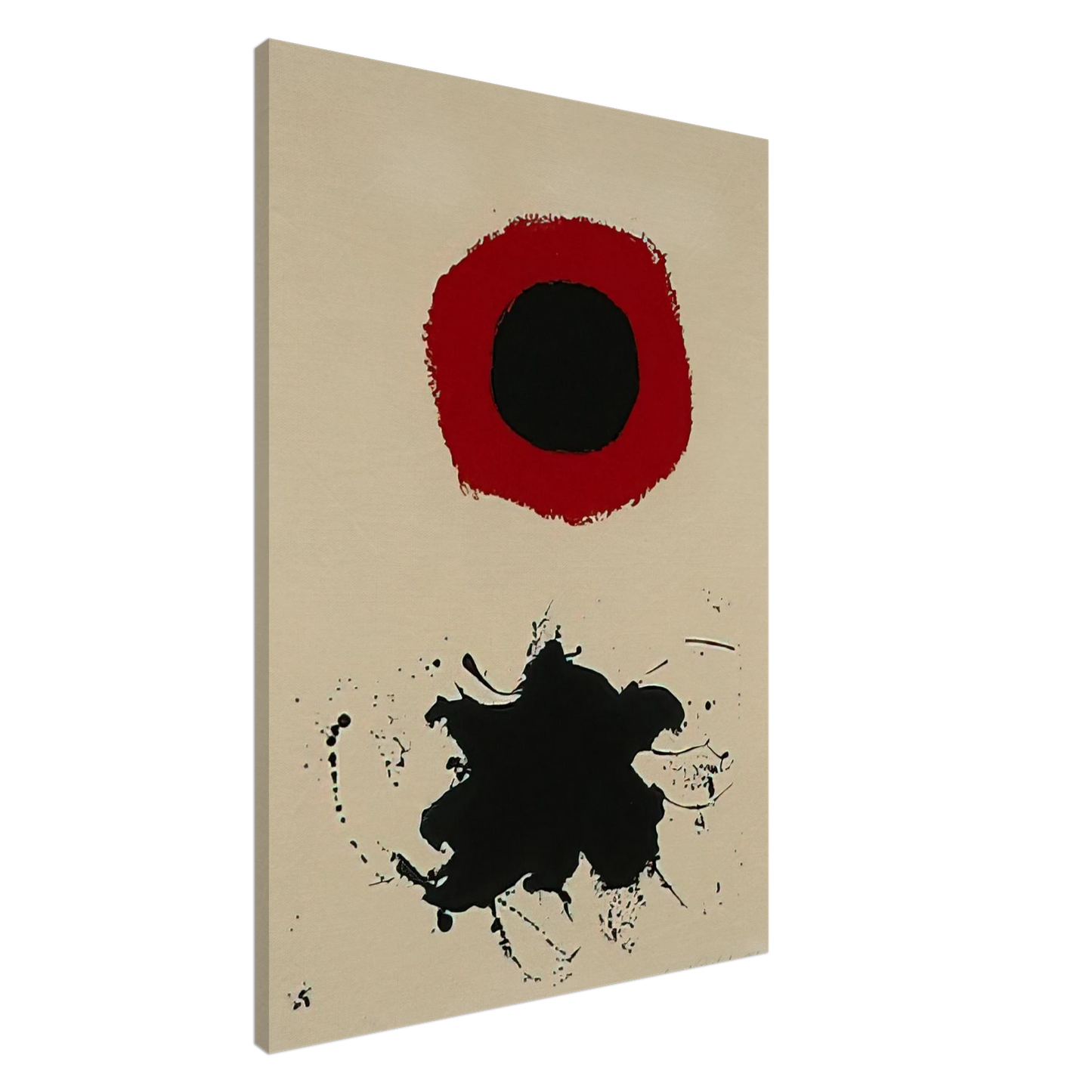 Adolph Gottlieb - White Ground-Red Halo - 1966 Canvas - 20x30 cm / 8x12 inches-canvas