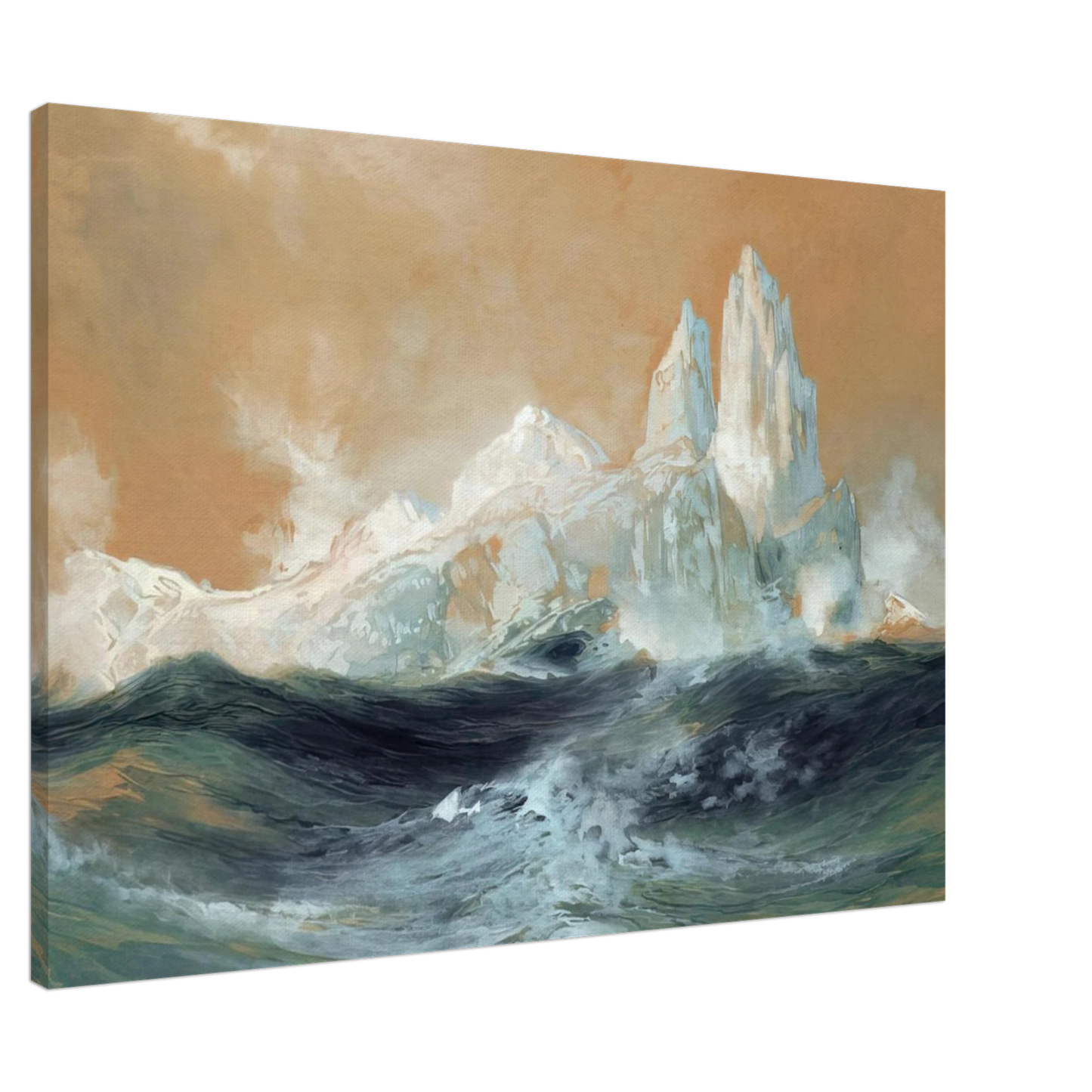 Thomas Moran - Icebergs Canvas - 20x30 cm / 8x12 inches-canvas