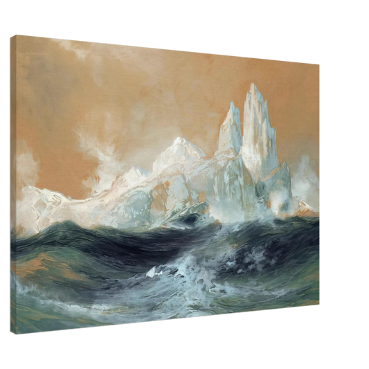 Thomas Moran - Icebergs Canvas - 20x30 cm / 8x12 inches-canvas