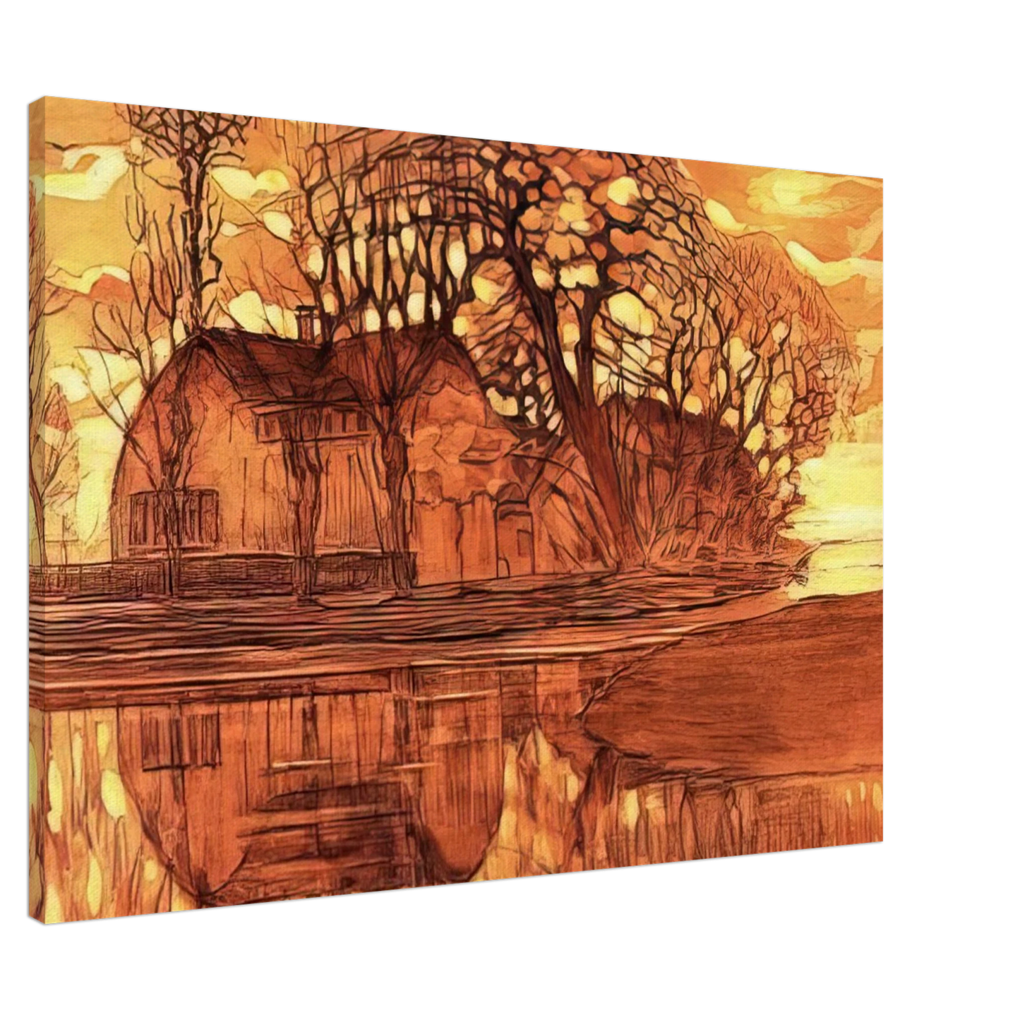 Piet Mondrian - Farm at Duivendrecht Canvas - 20x30 cm / 8x12 inches-canvas