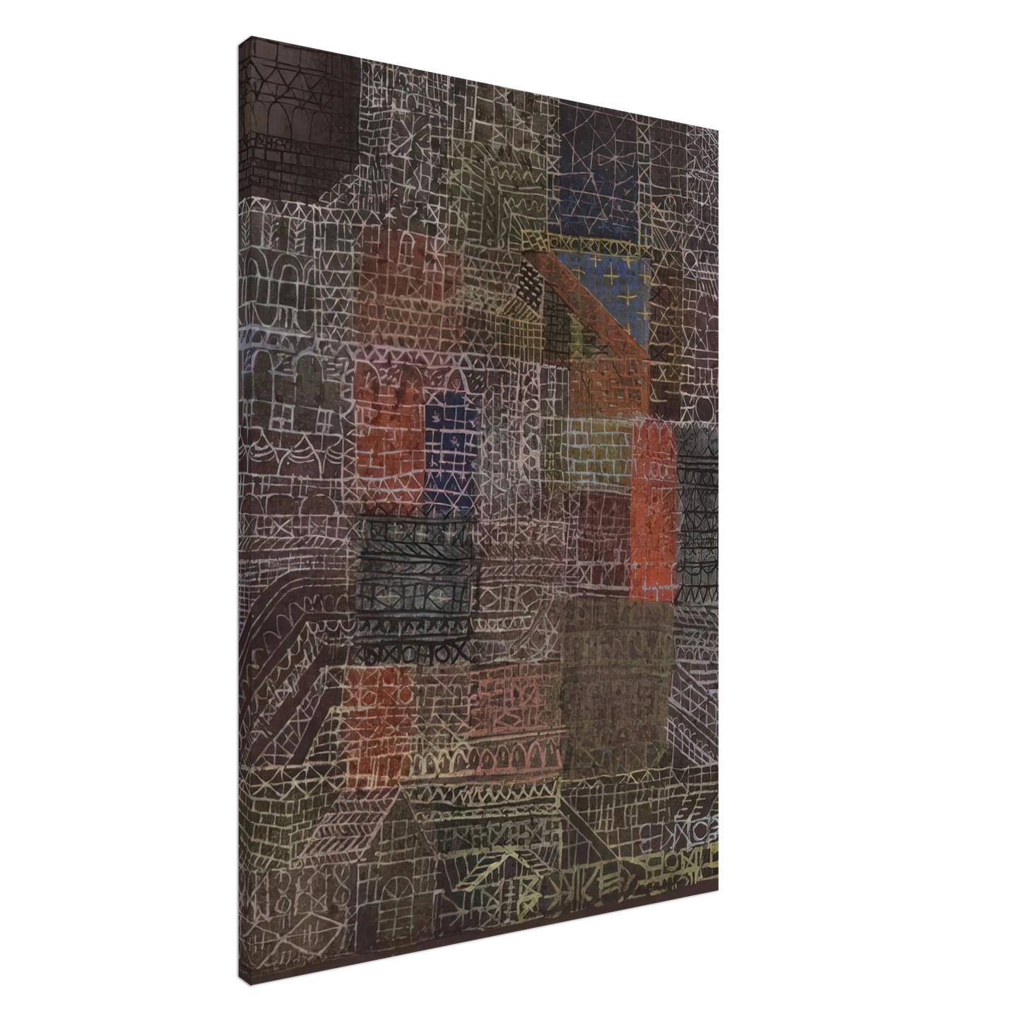 Paul Klee - STRUCTURAL II 1924 Canvas - 20x30 cm / 8x12 inches-canvas