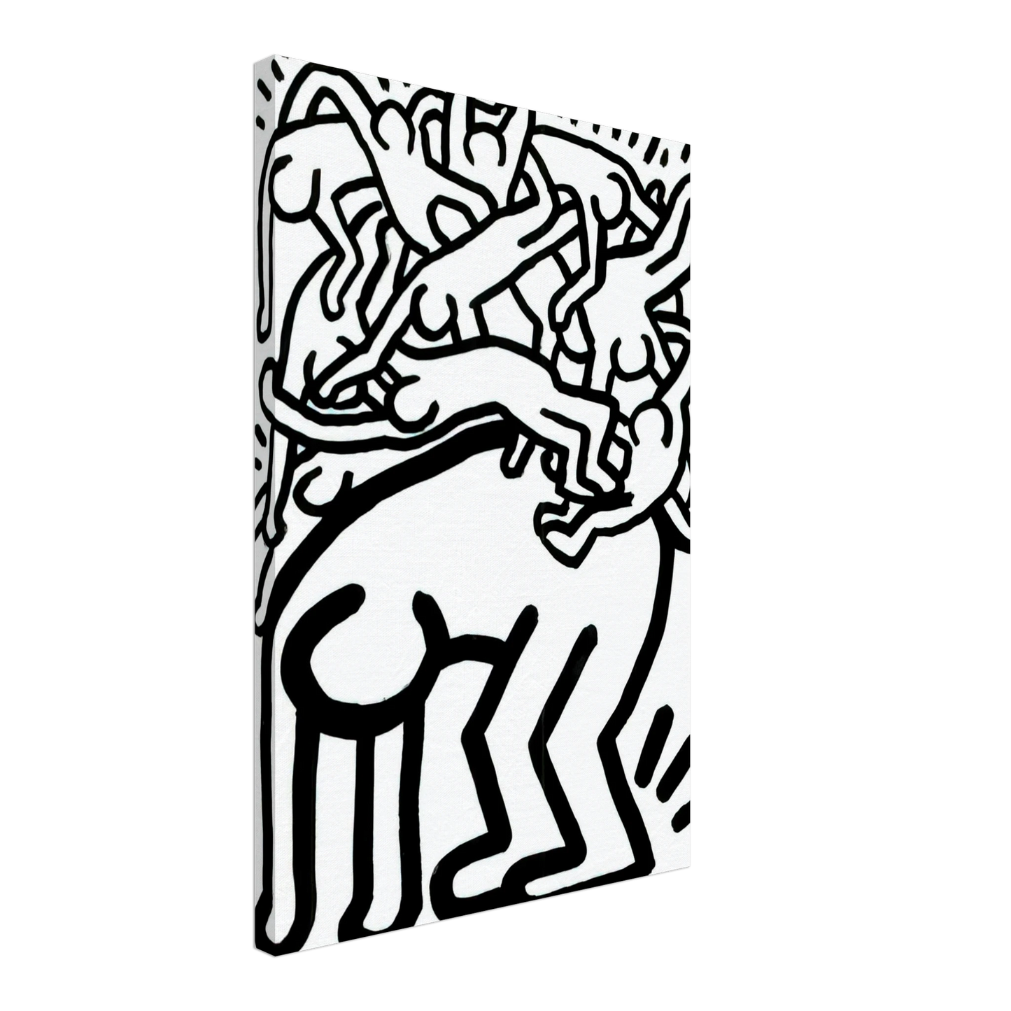 Keith Haring - FIGHT AIDS WORLDWIDE 1990 Canvas - 40x60 cm / 16x24 inches-canvas