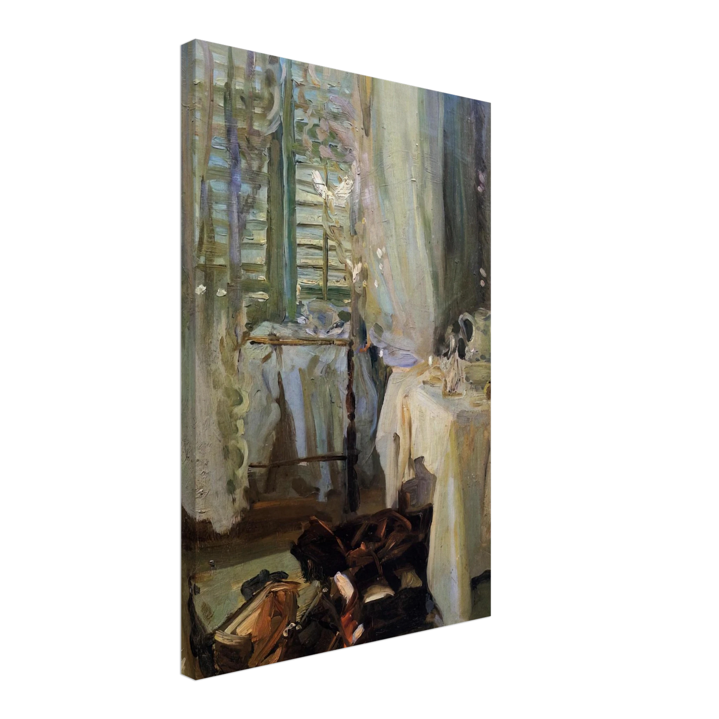 John Singer Sargent - A Hotel Room Canvas - 40x60 cm / 16x24 inches-canvas