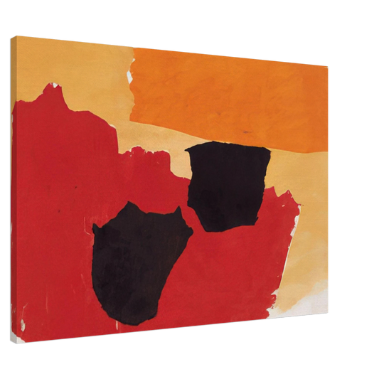 Esteban Vicente - ORANGE RED BLACK 1962 Canvas - 20x30 cm / 8x12 inches-canvas
