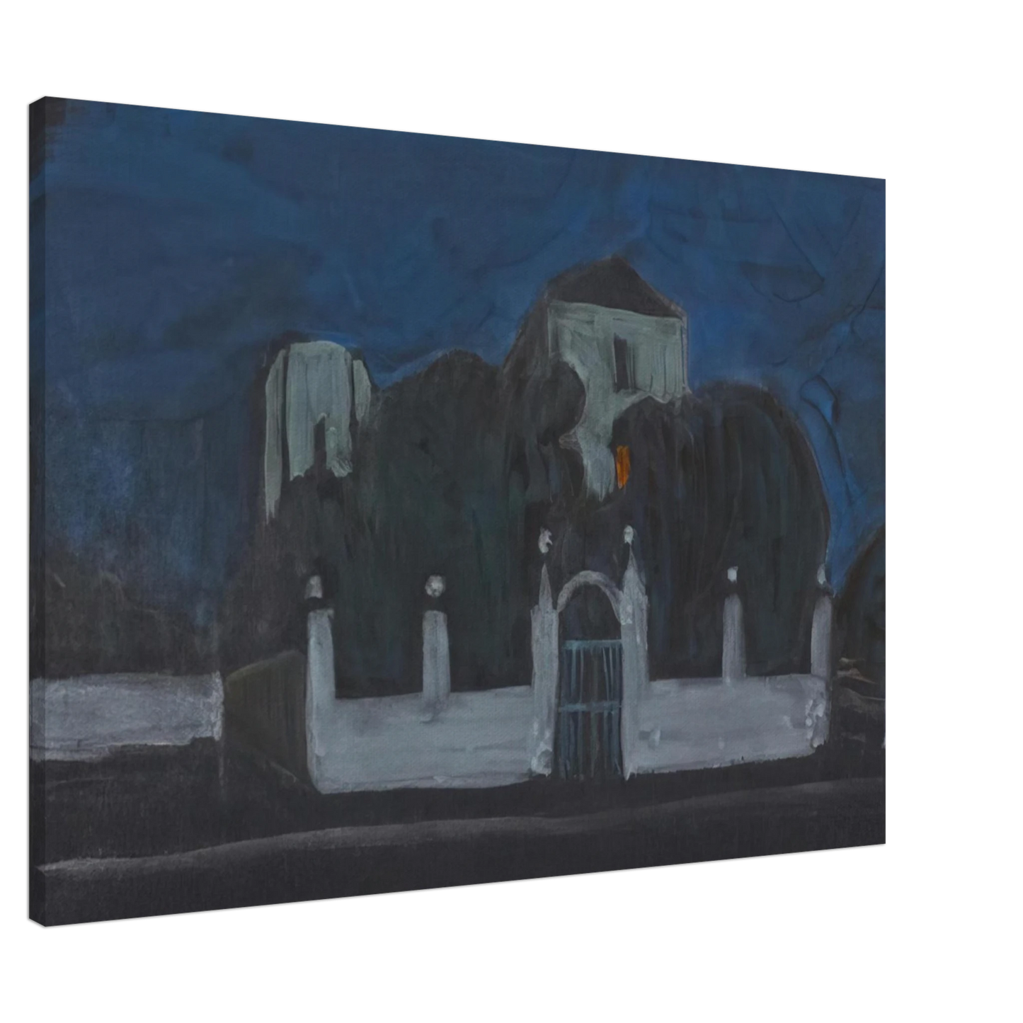 Gabriele Munter - NIGHT GARDEN WITH BUILDINGS Canvas - 20x30 cm / 8x12 inches-canvas
