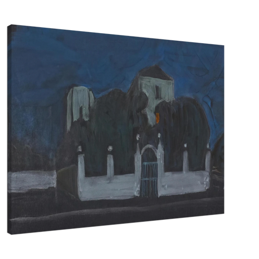 Gabriele Munter - NIGHT GARDEN WITH BUILDINGS Canvas - 20x30 cm / 8x12 inches-canvas