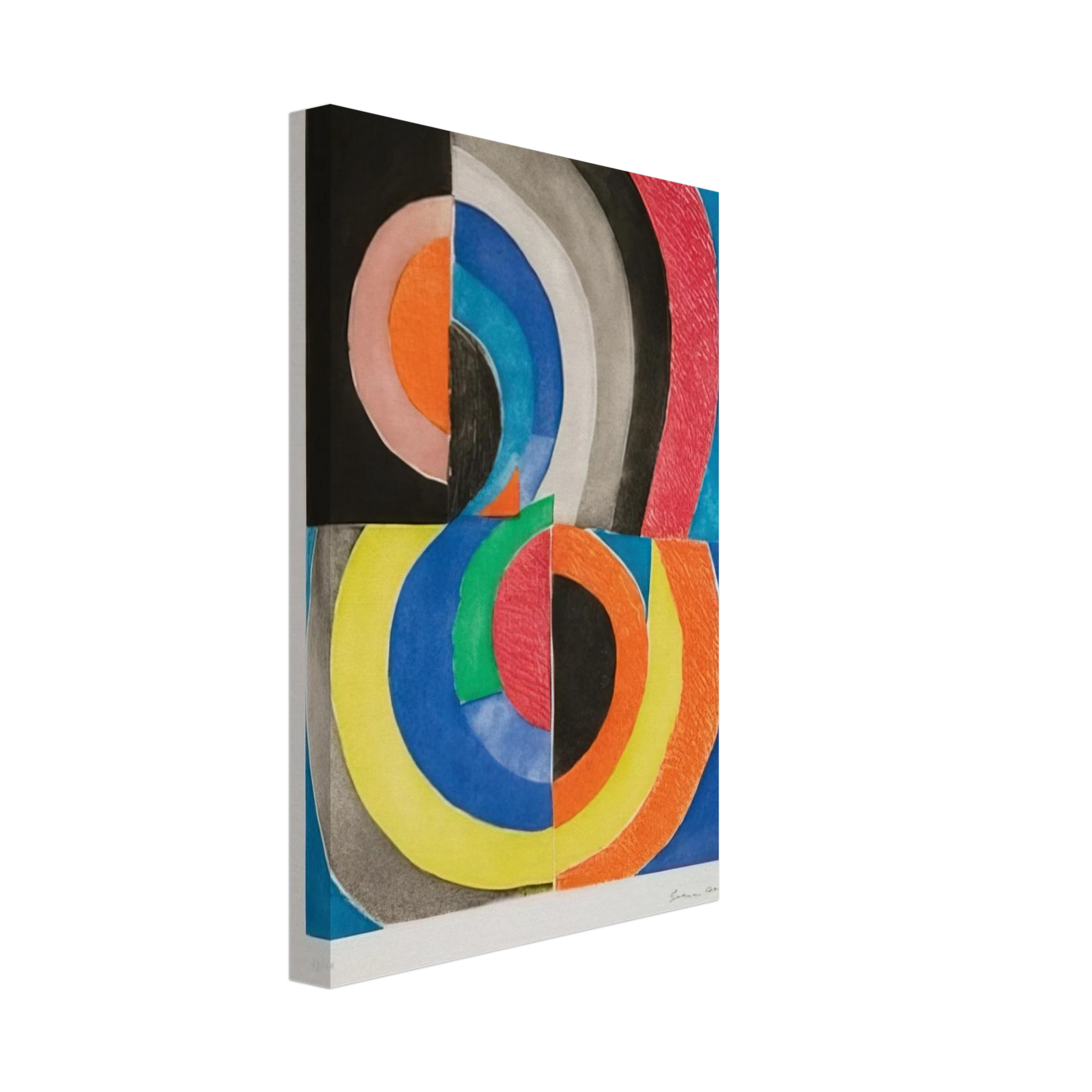 Sonia Delaunay - ABSTRACT COMPOSITION WITH SEMICIRCLES Canvas - 40x60 cm / 16x24 inches-canvas