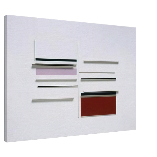 Victor Pasmore - Abstract in White, Black, Indian and Lilac - 1957 Canvas - 20x30 cm / 8x12 inches-canvas