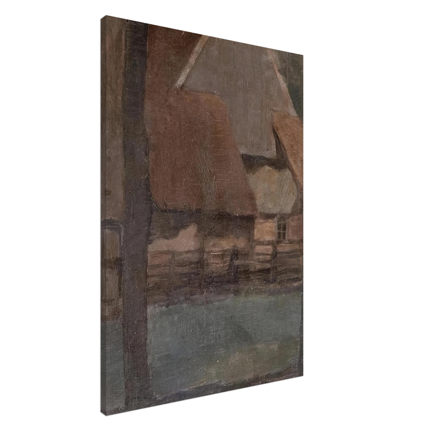 Piet Mondrian - Gable Farm with trees Canvas - 20x30 cm / 8x12 inches-canvas