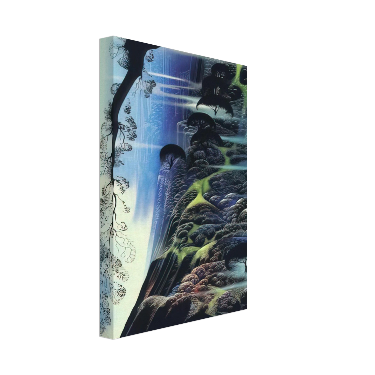 Eyvind Earle - Steep Coast Line Canvas - 70x100 cm / 28x40 inches-canvas