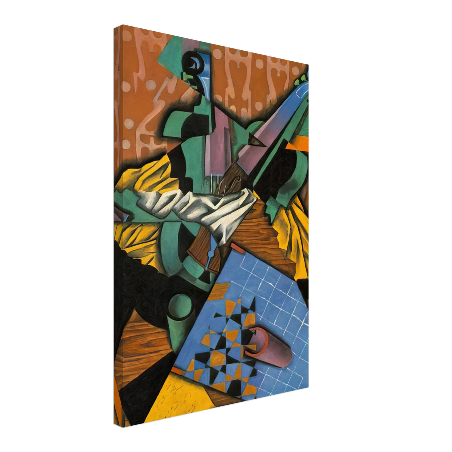 Juan Gris - PHOTOGRAPH OF VIOLIN AND CHECKERBOARD 1913 Canvas - 40x60 cm / 16x24 inches-canvas