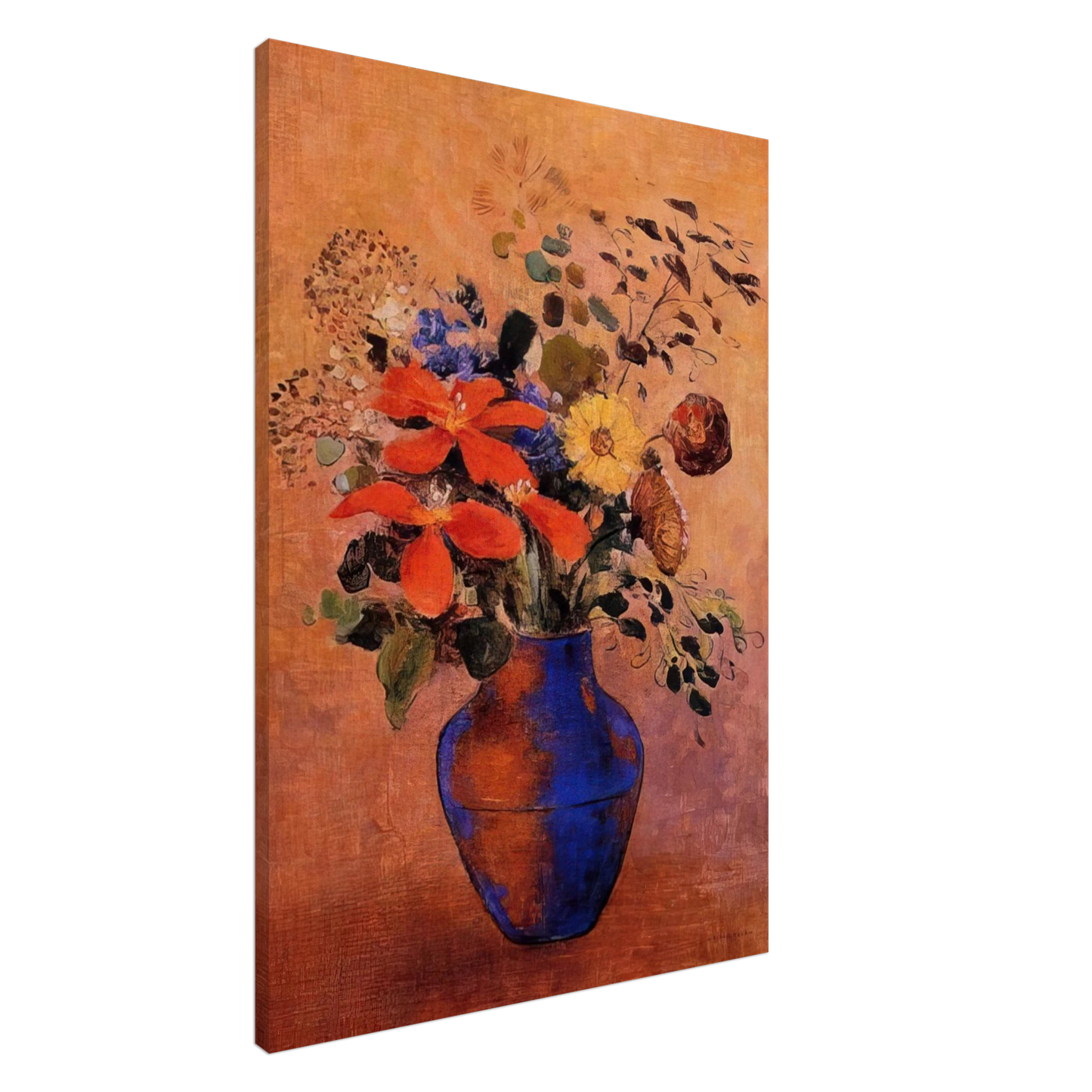 Odilon Redon - VASE OF FLOWERS 1 Canvas - 20x30 cm / 8x12 inches-canvas