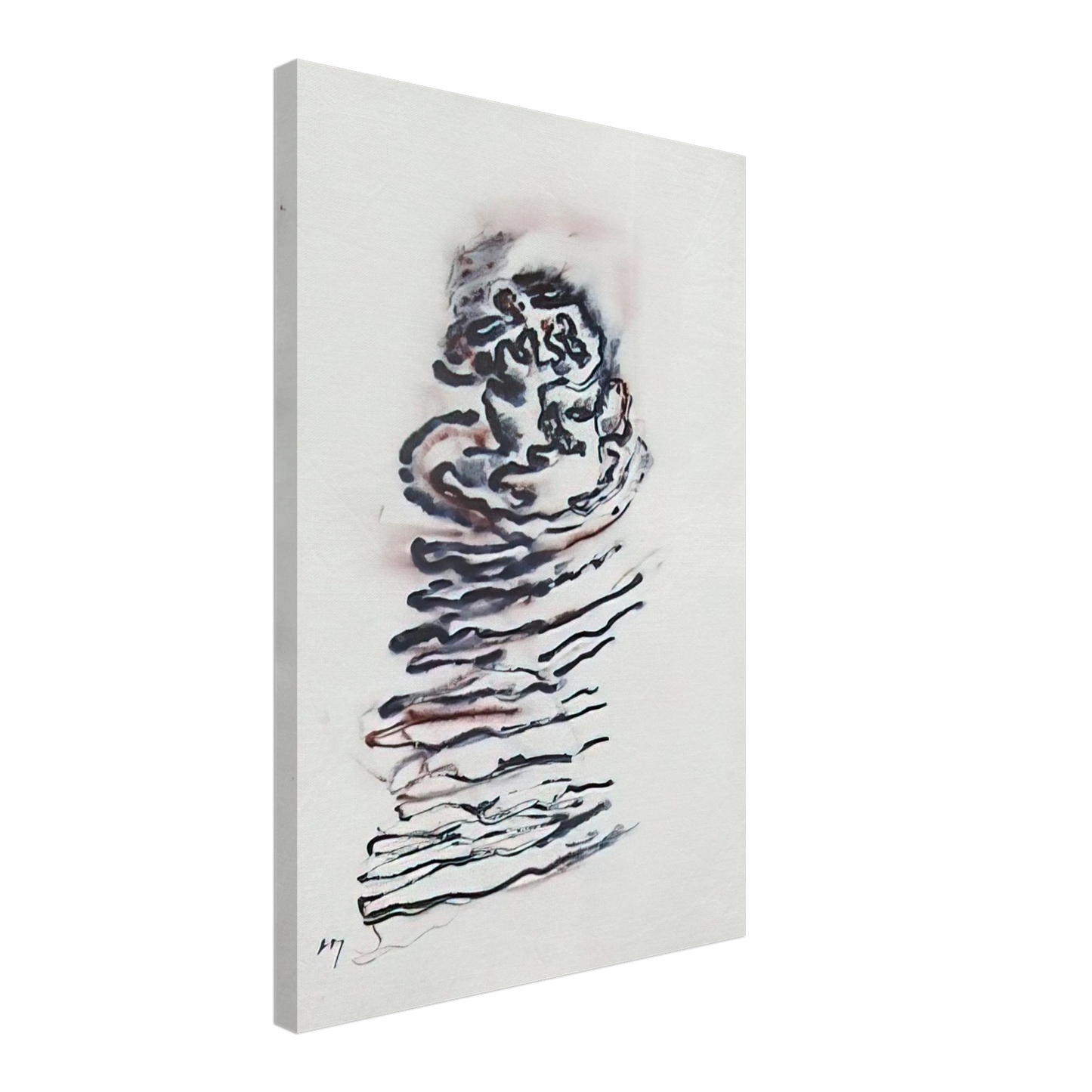 Henri Michaux - UNTITLED 1970 Canvas - 70x100 cm / 28x40 inches-canvas