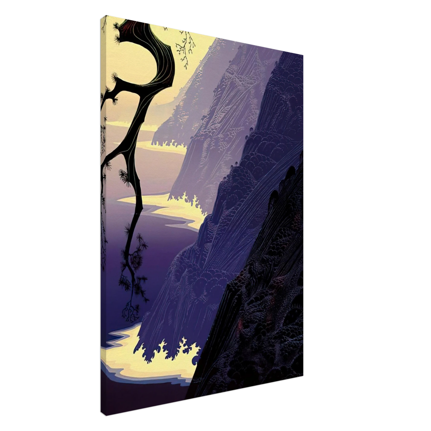 Eyvind Earle - Purple Mist Canvas - 20x30 cm / 8x12 inches-canvas