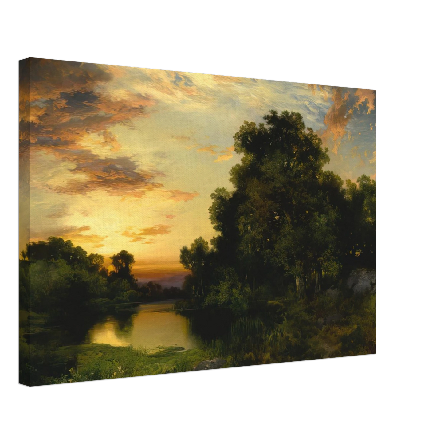 Thomas Moran - Sunset on Long Island Canvas - 70x100 cm / 28x40 inches-canvas