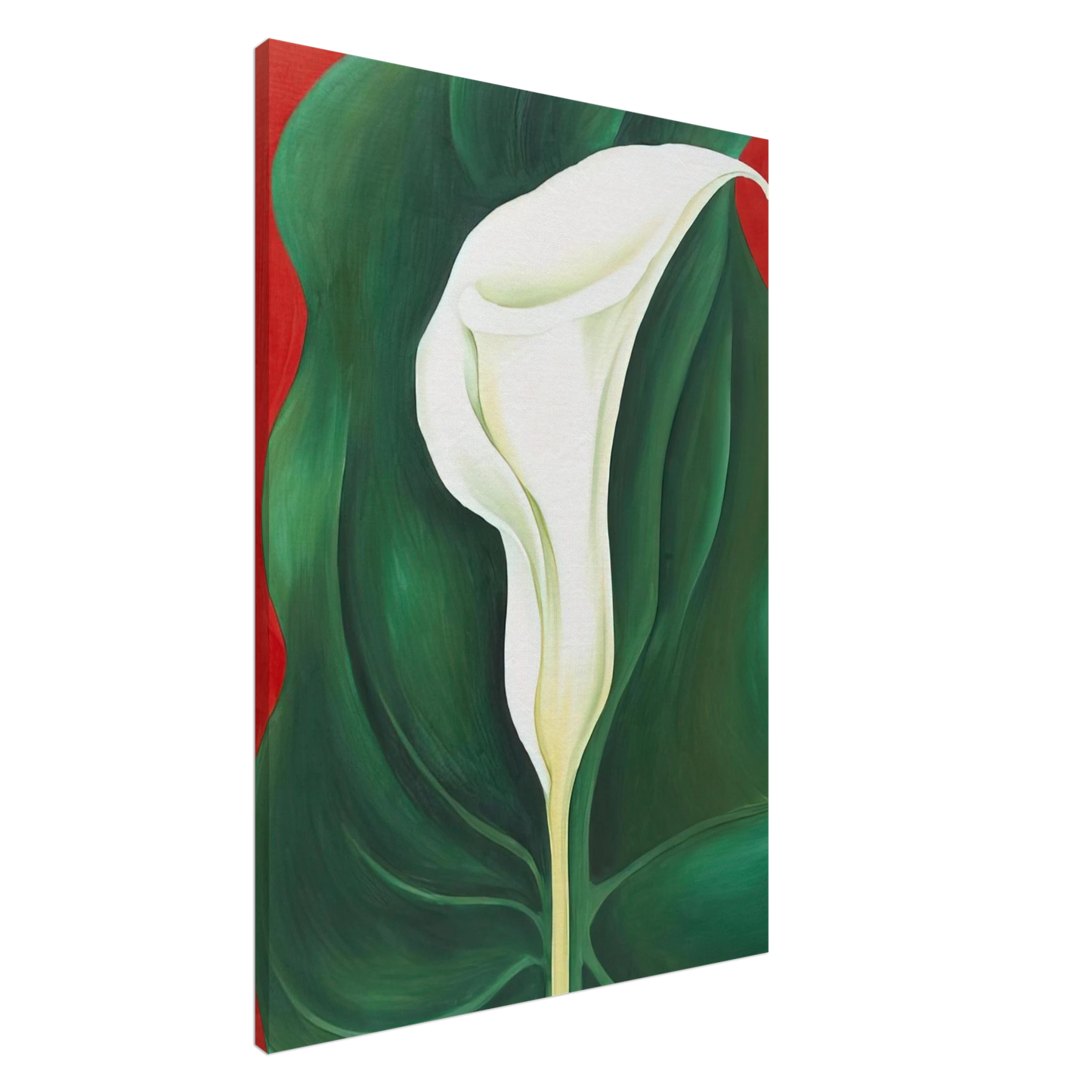 Georgia O'Keeffe - Single Calla Lily  Red  Canvas - 20x30 cm / 8x12 inches-canvas
