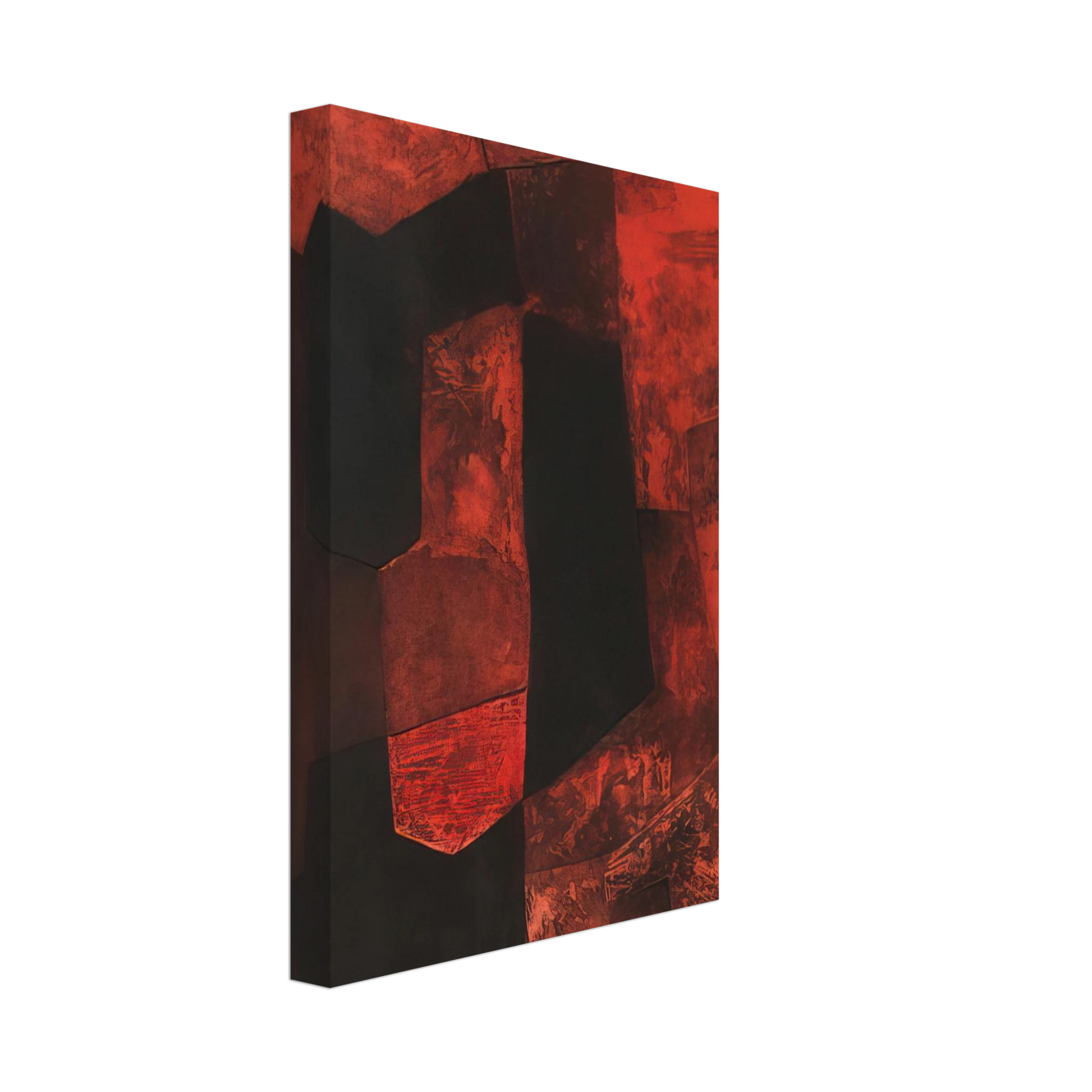 Serge Poliakoff - Composition brune et rouge - 1964 Canvas - 40x60 cm / 16x24 inches-canvas