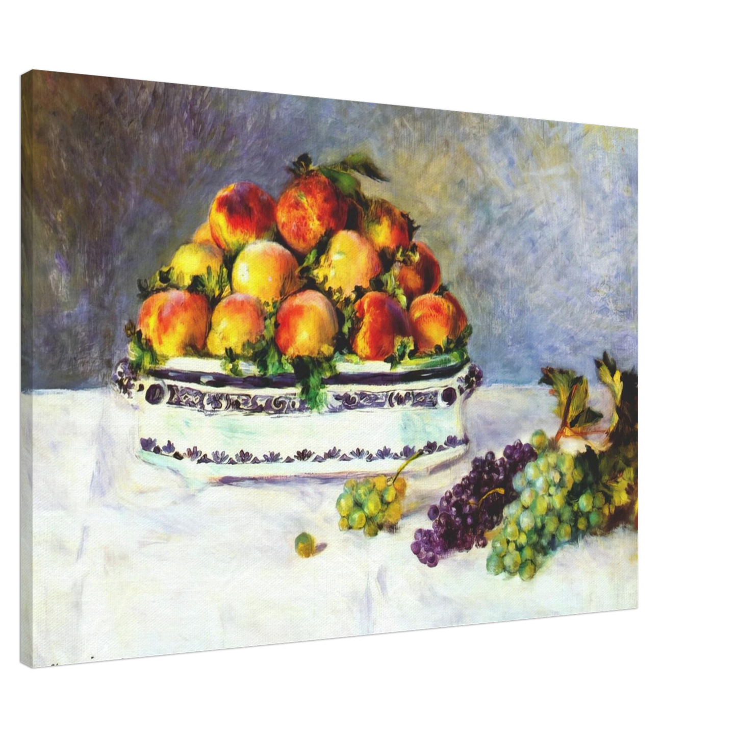 Pierre-Auguste Renoir - Still life with peaches and grapes Canvas - 20x30 cm / 8x12 inches-canvas