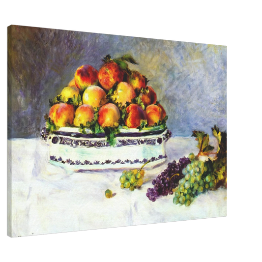 Pierre-Auguste Renoir - Still life with peaches and grapes Canvas - 20x30 cm / 8x12 inches-canvas