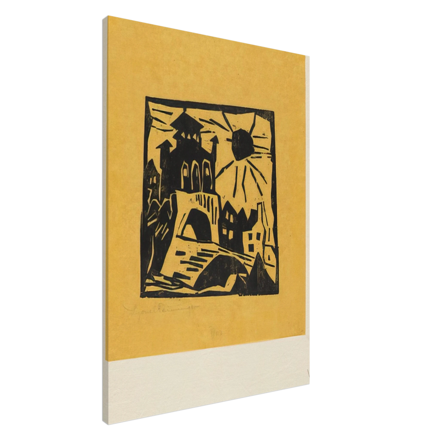 Lyonel Feininger - TOWN GATE RIBNITZ DAS TOR RIBNITZ 1918 Canvas - 20x30 cm / 8x12 inches-canvas