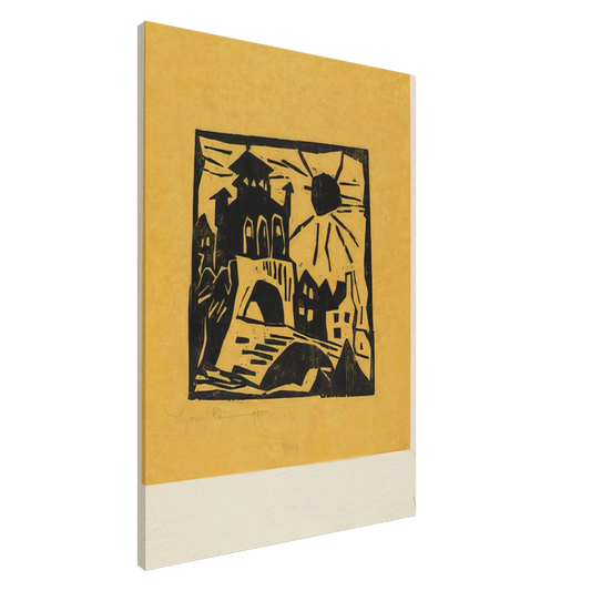 Lyonel Feininger - TOWN GATE RIBNITZ DAS TOR RIBNITZ 1918 Canvas - 20x30 cm / 8x12 inches-canvas