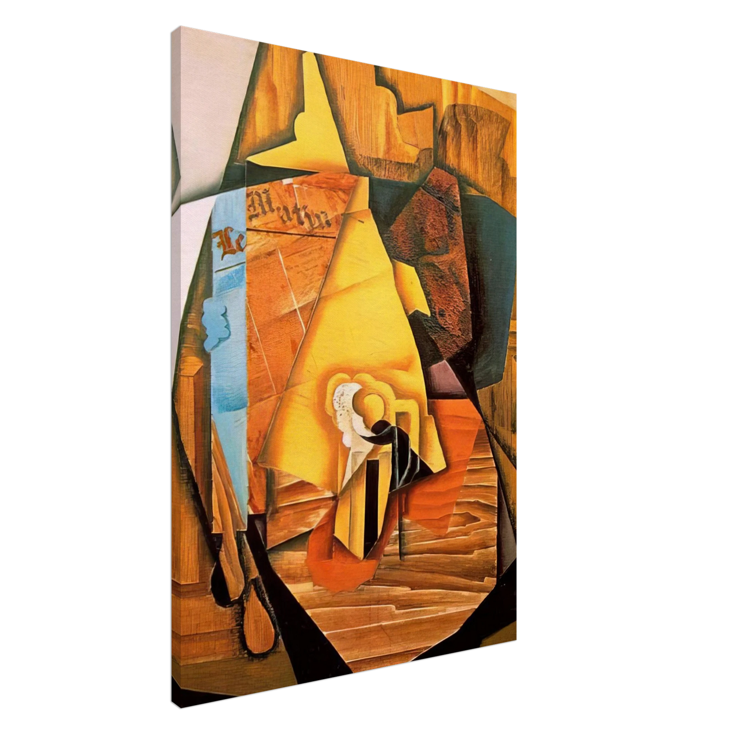 Juan Gris - A MAN IN A CAFE 1914 Canvas - 20x30 cm / 8x12 inches-canvas