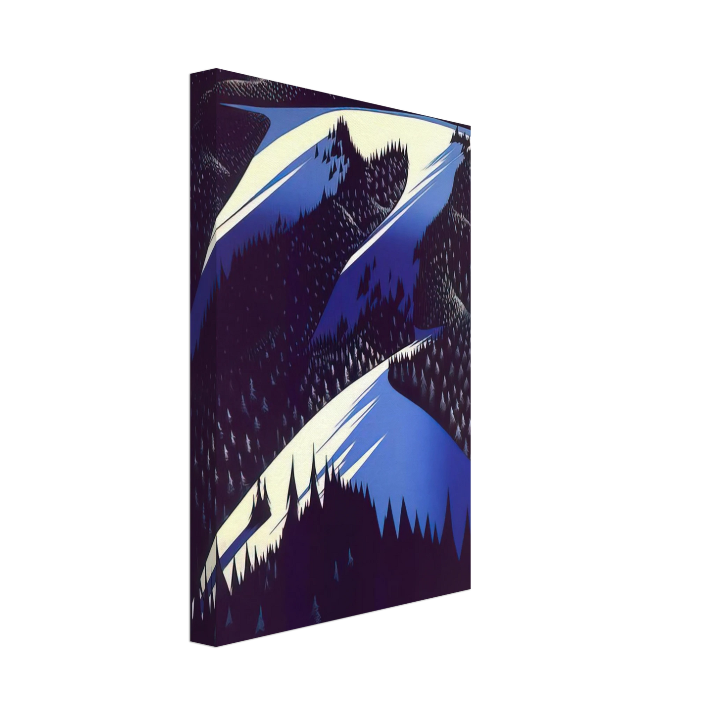 Eyvind Earle - Black Evergreen Forest Canvas - 40x60 cm / 16x24 inches-canvas