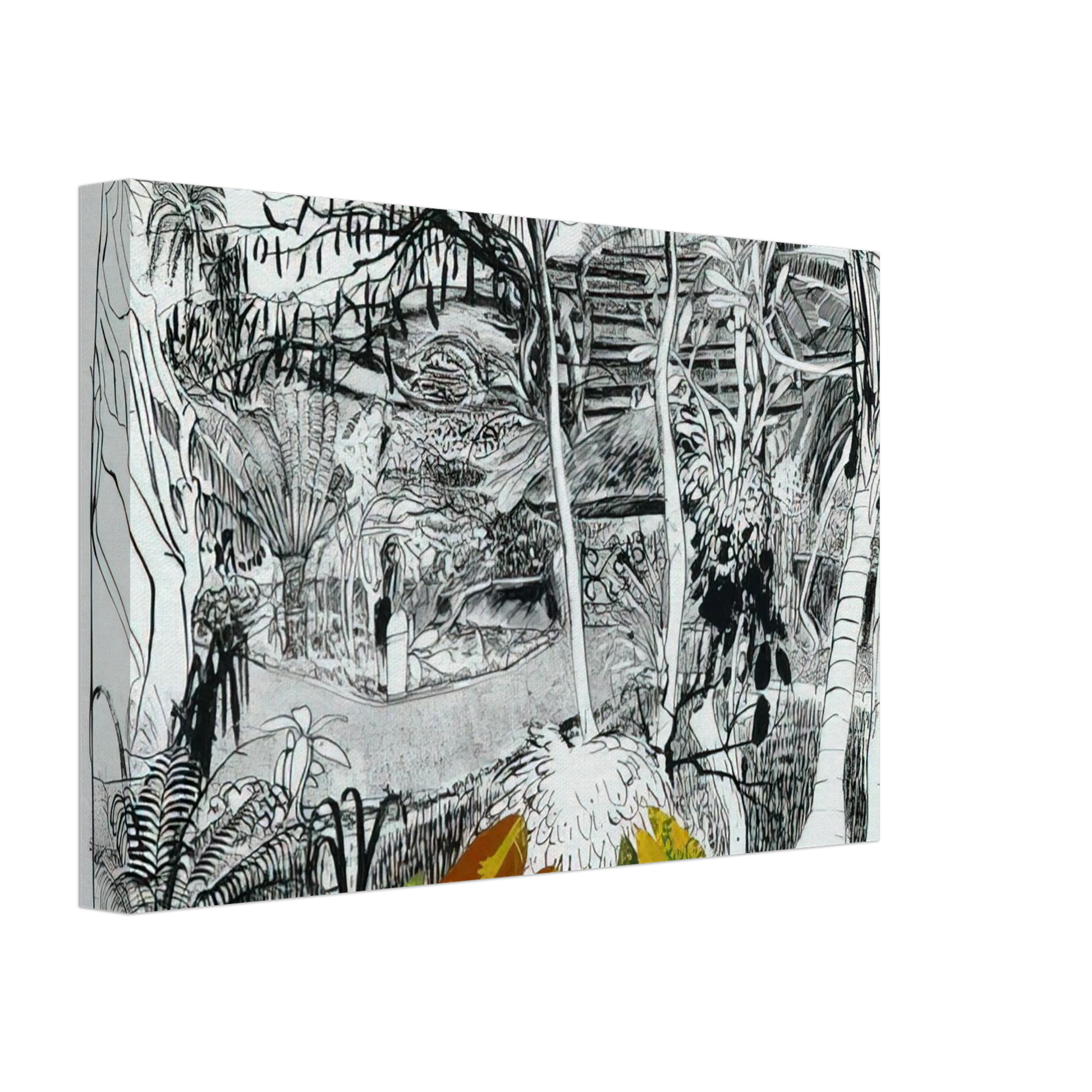 Brett Whiteley - The Garden in Sanur - Bali - 1980 Canvas - 70x100 cm / 28x40 inches-canvas