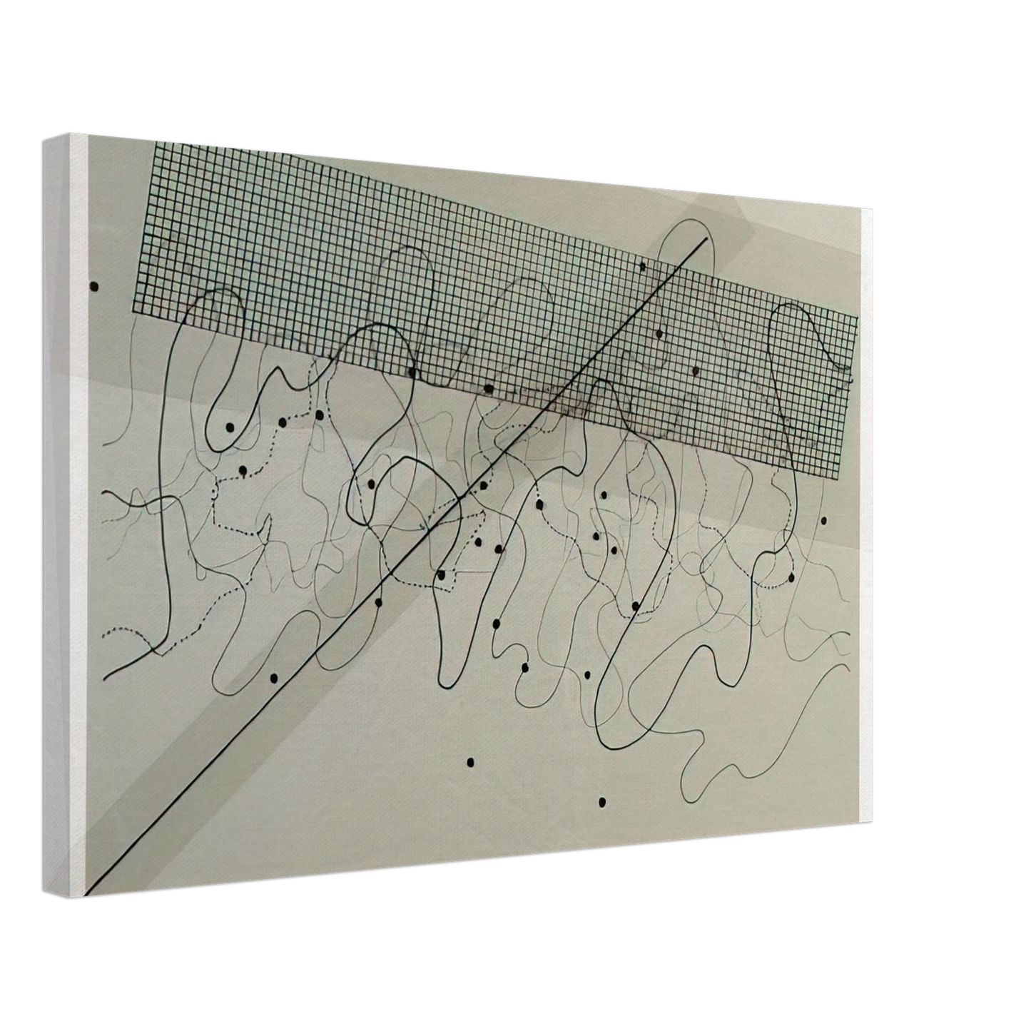 John Cage - Fontana Mix Light Grey - 1981 Canvas - 70x100 cm / 28x40 inches-canvas