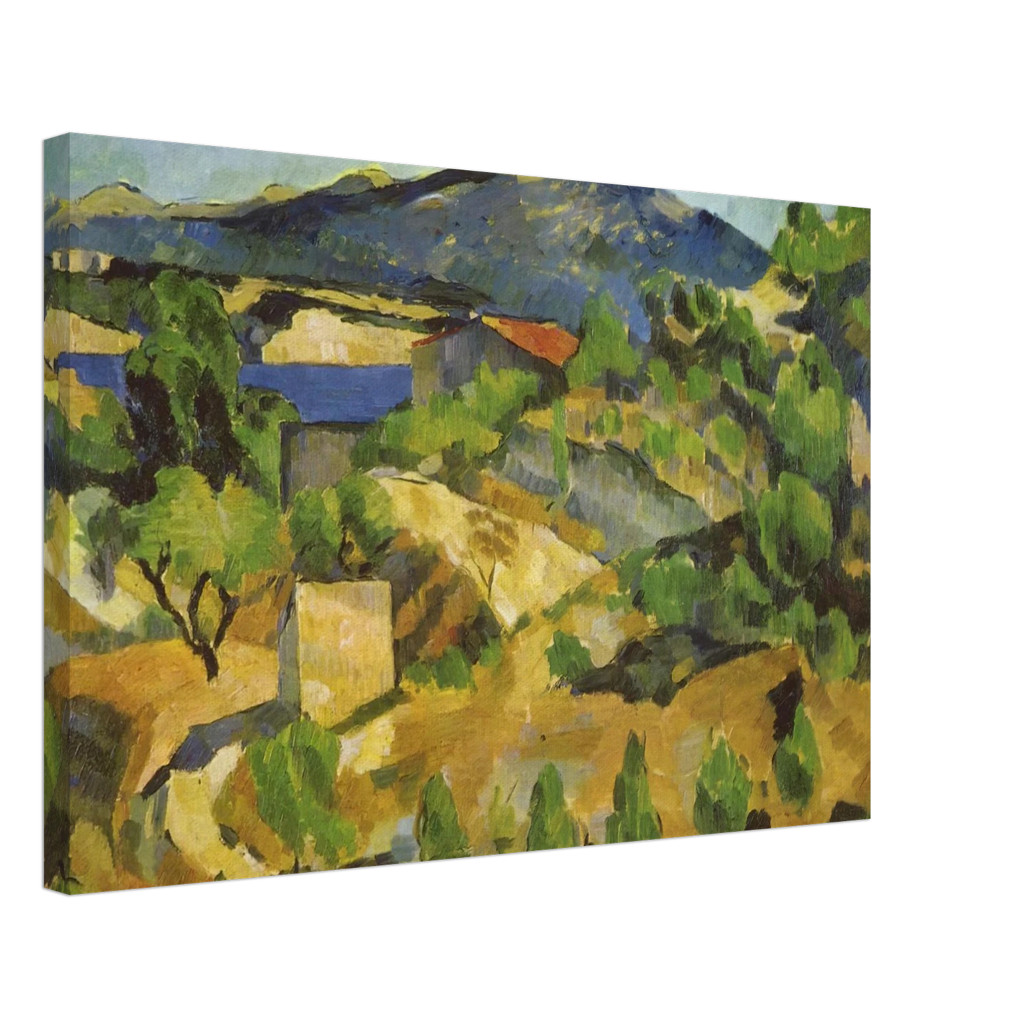 Paul Cezanne - Mountains in Provence. L'Estaque Canvas - 40x60 cm / 16x24 inches-canvas
