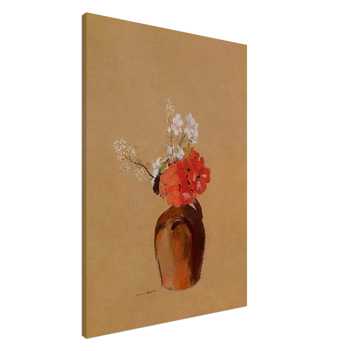 Odilon Redon - FLOWERS IN A POT Canvas - 20x30 cm / 8x12 inches-canvas